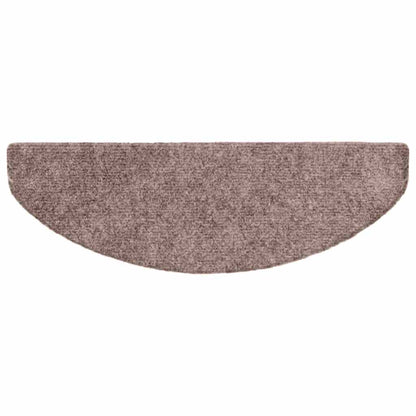 Stair Mats Self-adhesive 30 pcs 65x21x4 cm Light Brown Half Round Large