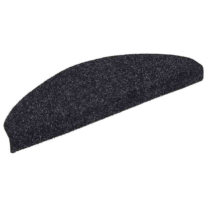 Stair Mats Self-adhesive 30 pcs 65x21x4 cm Black Half Round Large