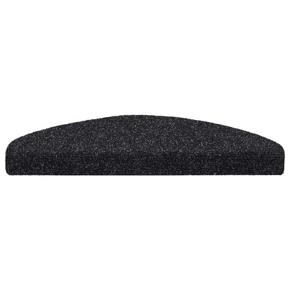 Stair Mats Self-adhesive 30 pcs 65x21x4 cm Black Half Round Large