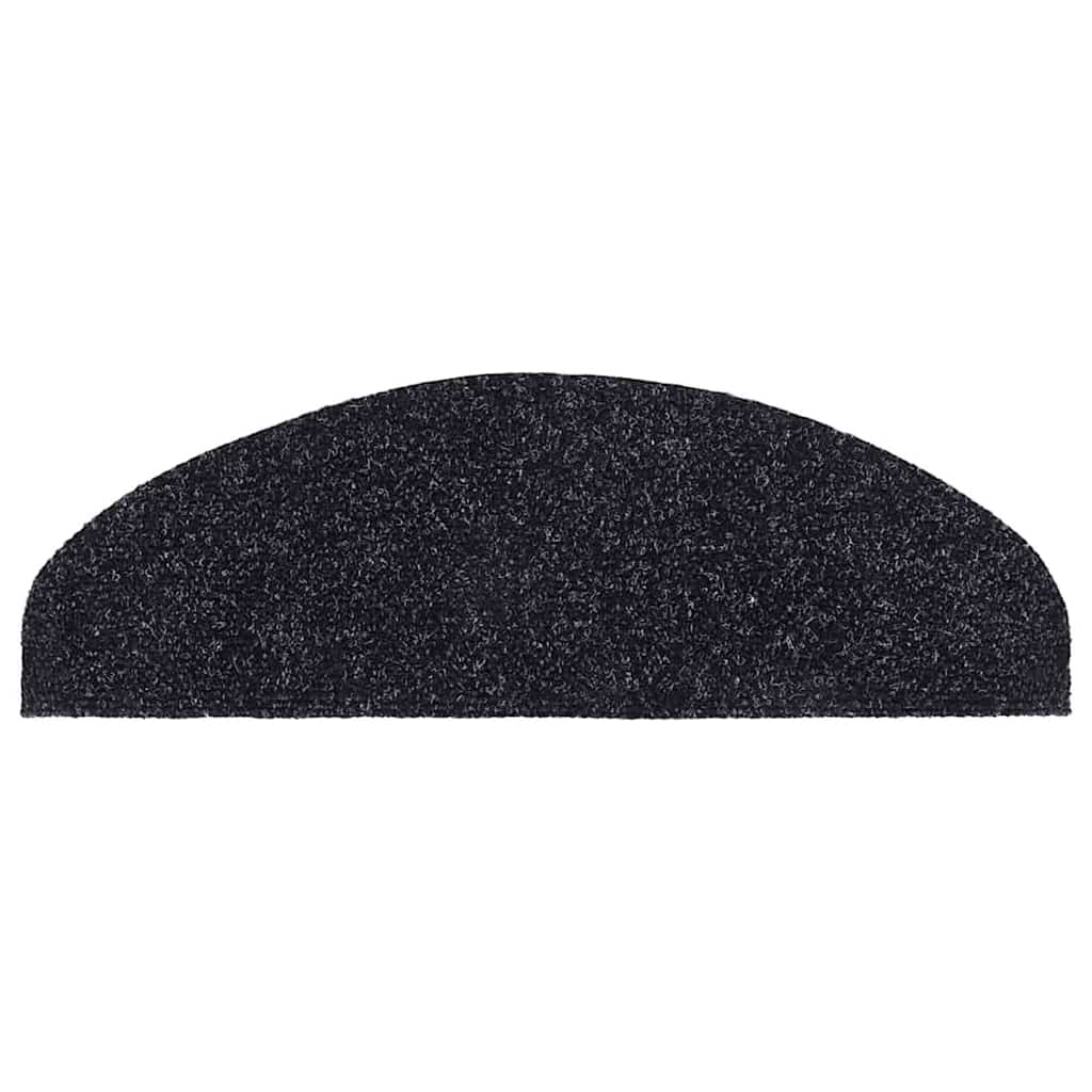 Stair Mats Self-adhesive 30 pcs 65x21x4 cm Black Half Round Large