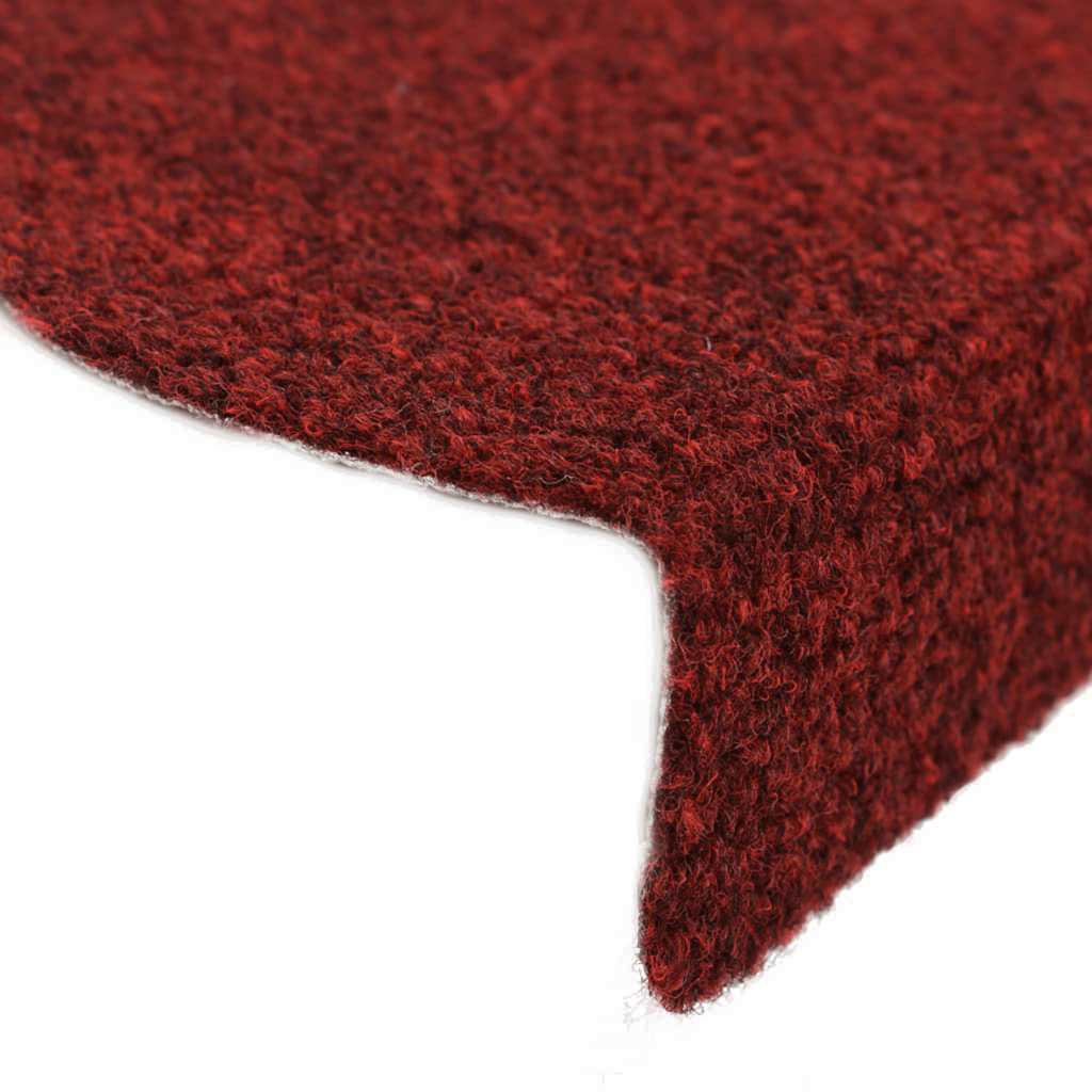 Stair Mats Self-adhesive 30 pcs 65x21x4 cm Bordeaux Red Half Round Large