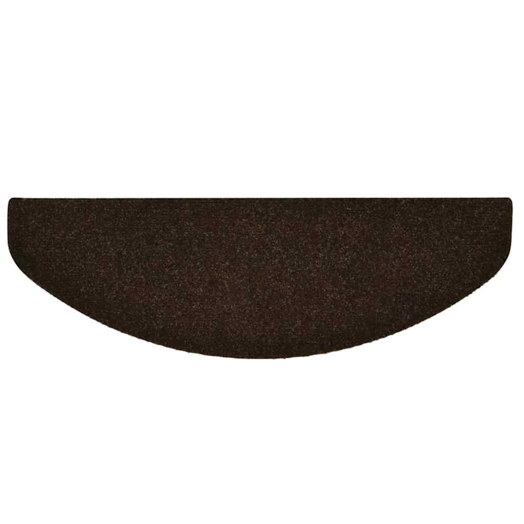 Stair Mats Self-adhesive 30 pcs 65x21x4 cm Brown Half Round Large