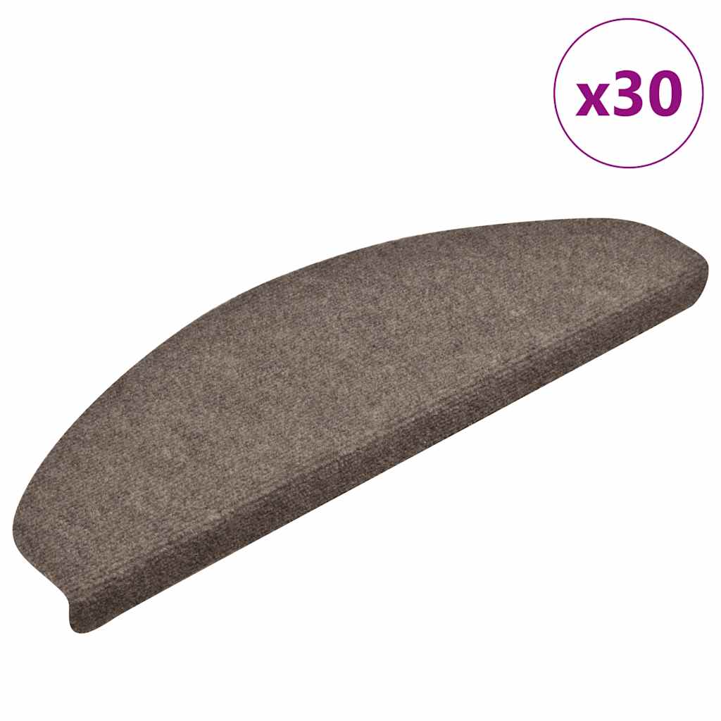Stair Mats Self-adhesive 30 pcs 65x21x4 cm Beige Half Round Large