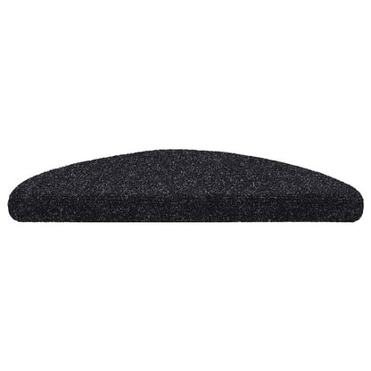 Stair Mats Self-adhesive 20 pcs 56x17x3 cm Black Half Round