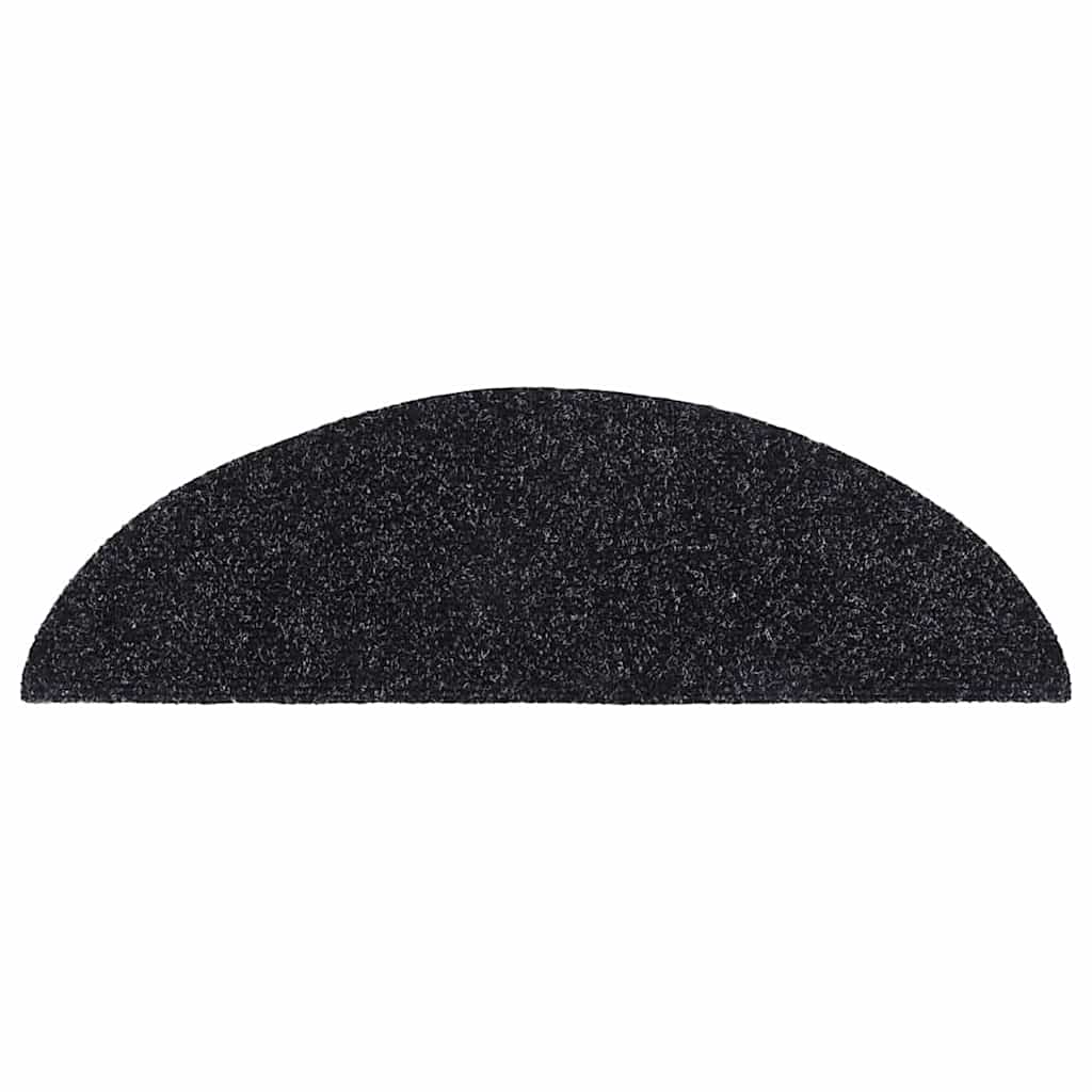 Stair Mats Self-adhesive 20 pcs 56x17x3 cm Black Half Round