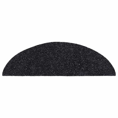 Stair Mats Self-adhesive 20 pcs 56x17x3 cm Black Half Round