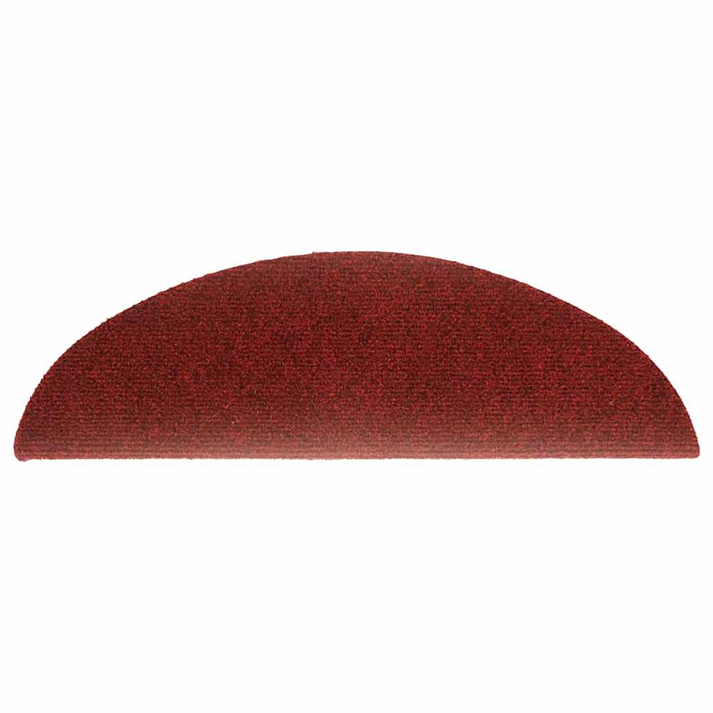 Stair Mats Self-adhesive 20 pcs 56x17x3 cm Bordeaux Red Half Round