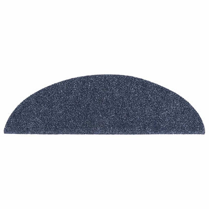 Stair Mats Self-adhesive 20 pcs 56x17x3 cm Blue Half Round