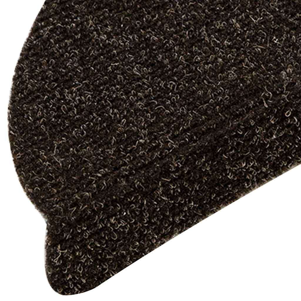 Stair Mats Self-adhesive 20 pcs 56x17x3 cm Dark Brown Half Round