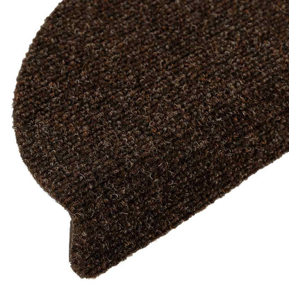 Stair Mats Self-adhesive 20 pcs 56x17x3 cm Brown Half Round