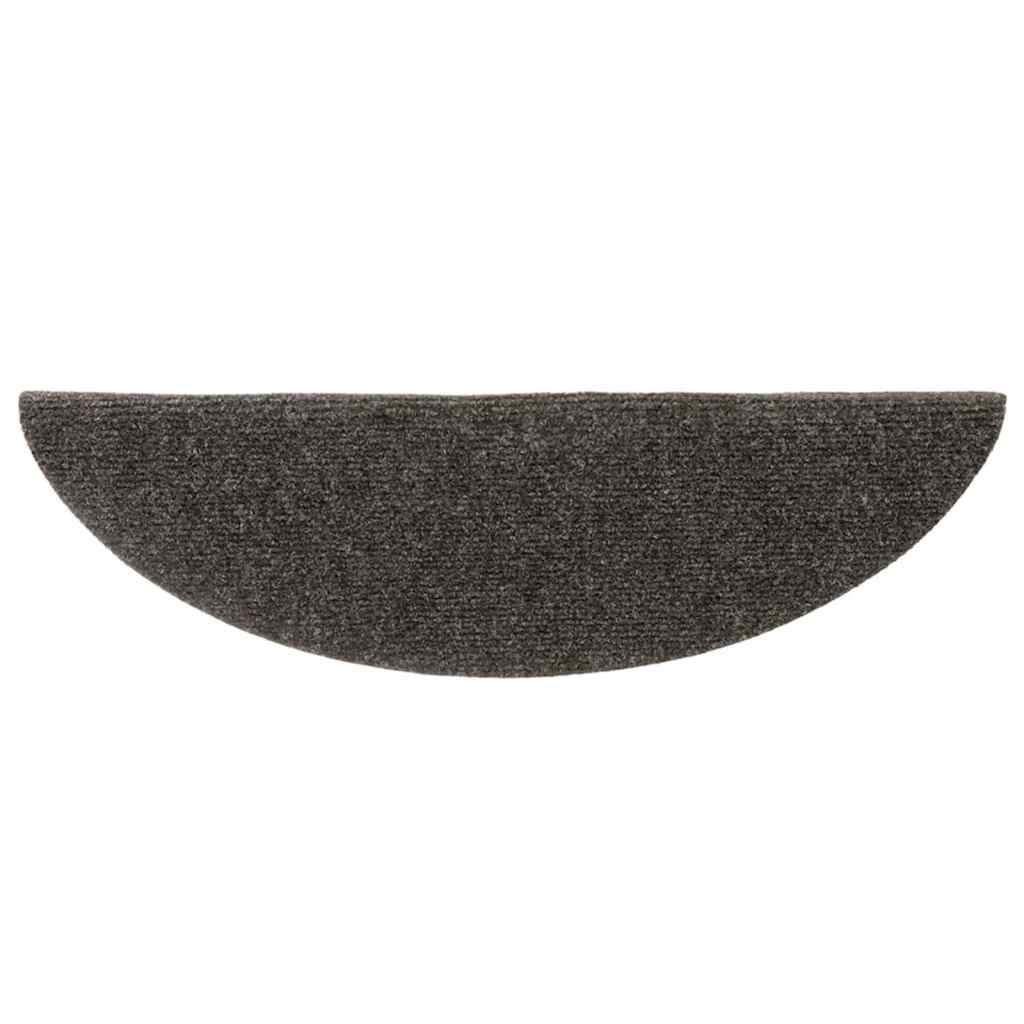 Stair Mats Self-adhesive 20 pcs 56x17x3 cm Anthracite Half Round