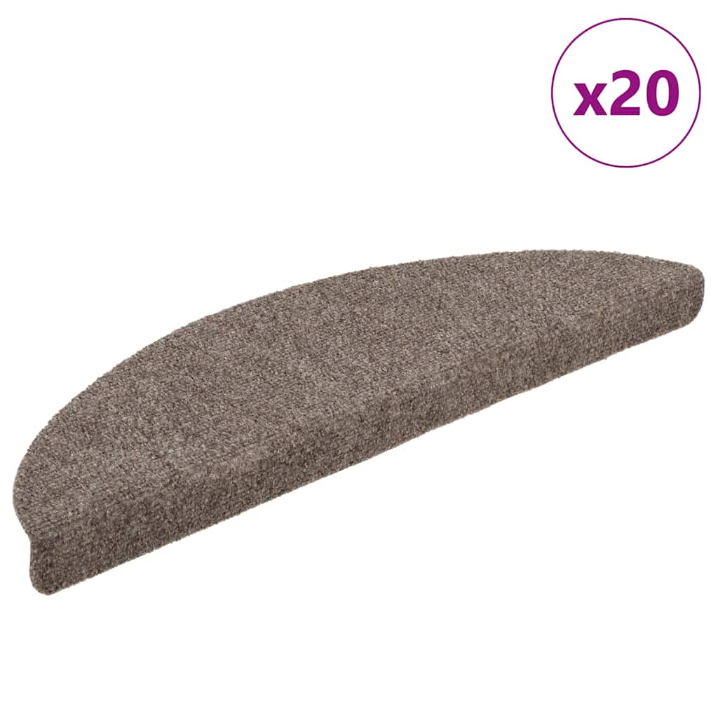 Stair Mats Self-adhesive 20 pcs 56x17x3 cm Beige Half Round