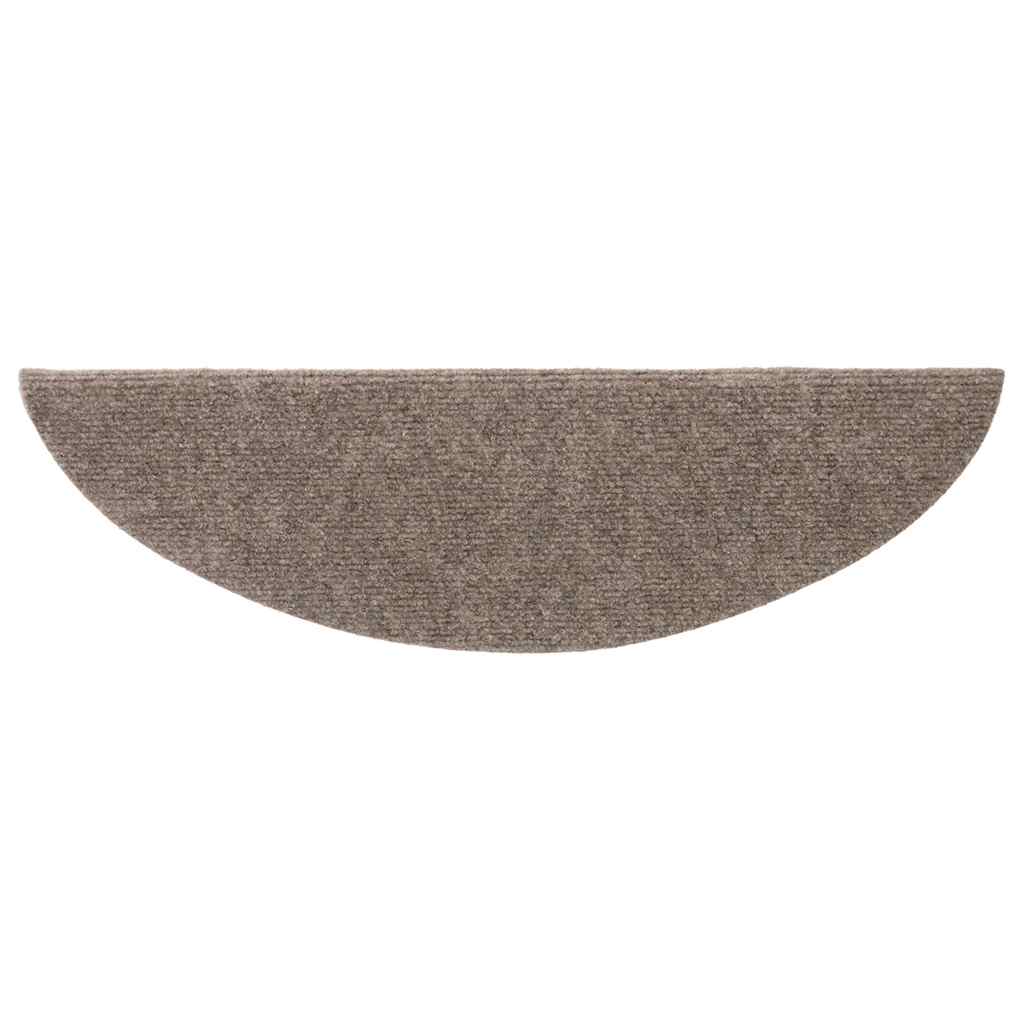 Stair Mats Self-adhesive 20 pcs 56x17x3 cm Beige Half Round
