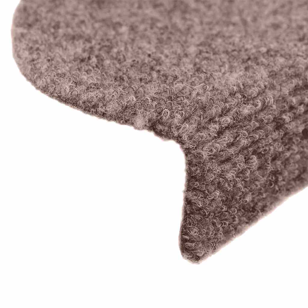 Stair Mats Self-adhesive 30 pcs 56x17x3 cm Light Brown Half Round