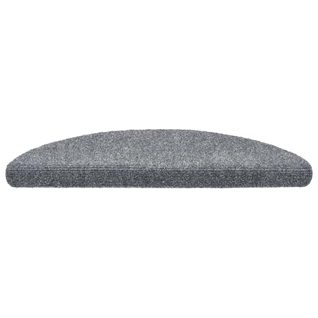 Stair Mats Self-adhesive 30 pcs 56x17x3 cm Light Grey Half Round