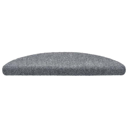 Stair Mats Self-adhesive 30 pcs 56x17x3 cm Light Grey Half Round