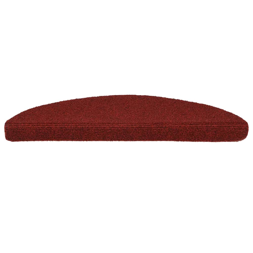 Stair Mats Self-adhesive 30 pcs 56x17x3 cm Bordeaux Red Half Round