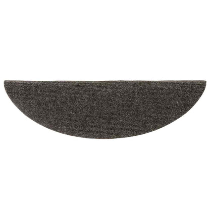 Stair Mats Self-adhesive 30 pcs 56x17x3 cm Anthracite Half Round