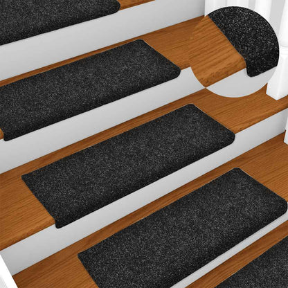 Stair Mats Self-adhesive 30 pcs 65x21x4 cm Black Rectangular Edge