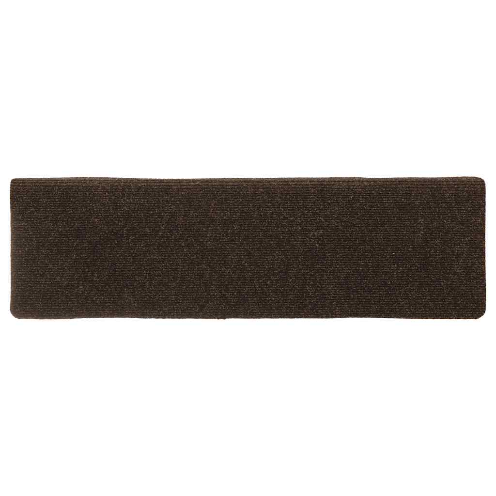 Stair Mats Self-adhesive 30 pcs 65x21x4 cm Brown Rectangular Edge