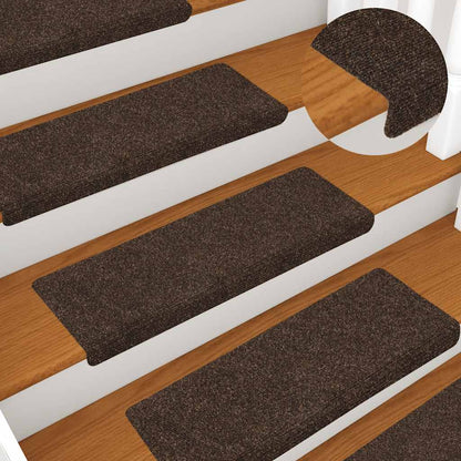 Stair Mats Self-adhesive 30 pcs 65x21x4 cm Brown Rectangular Edge