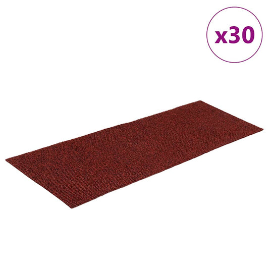 Stair Mats Self-adhesive 30 pcs 60x25 cm Bordeaux Red Rectangular