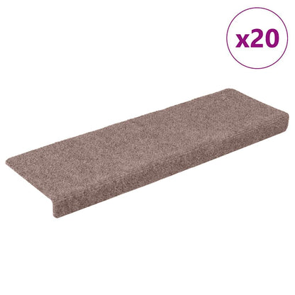 Stair Mats Self-adhesive 20 pcs 65x21x4 cm Light Brown Rectangular Edge