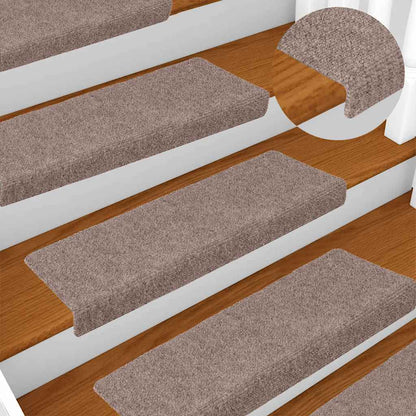 Stair Mats Self-adhesive 20 pcs 65x21x4 cm Light Brown Rectangular Edge