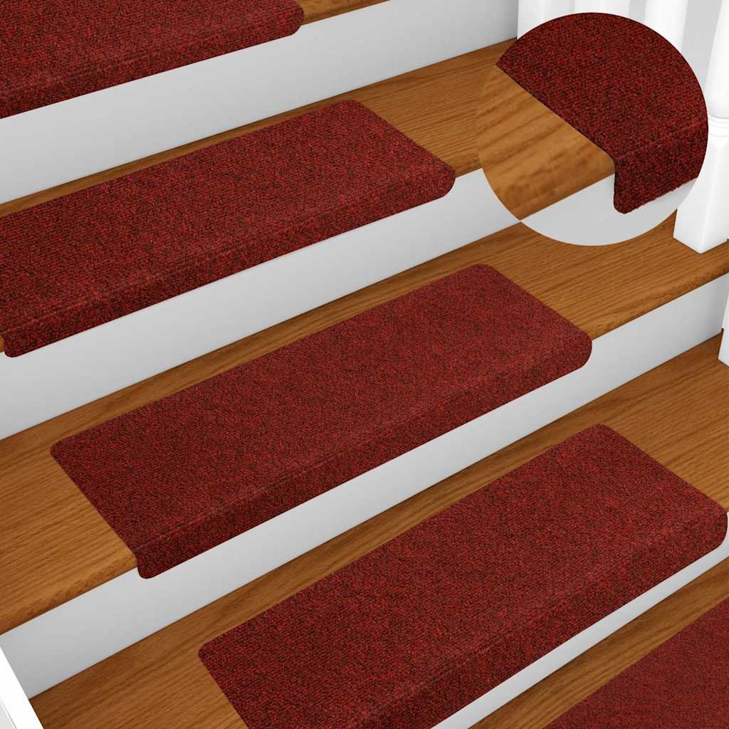 Stair Mats Self-adhesive 20 pcs 65x21x4 cm Bordeaux Red Rectangular Edge