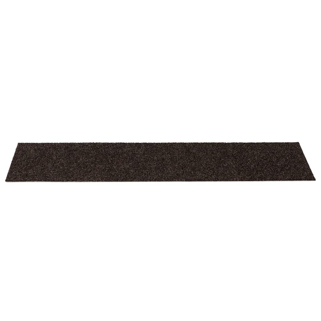 Stair Mats Self-adhesive 30 pcs 76x20 cm Dark Brown Rectangular