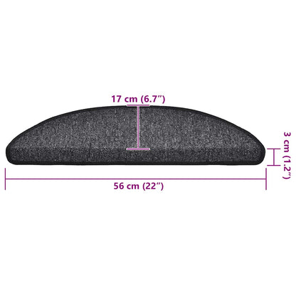 Stair Mats 30 pcs 56x17x3 cm Anthracite Half Round