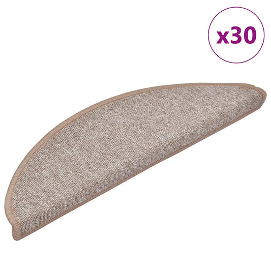 Self-adhesive Stair Mats 30 pcs 56 x 17 x 3 cm Light Brown