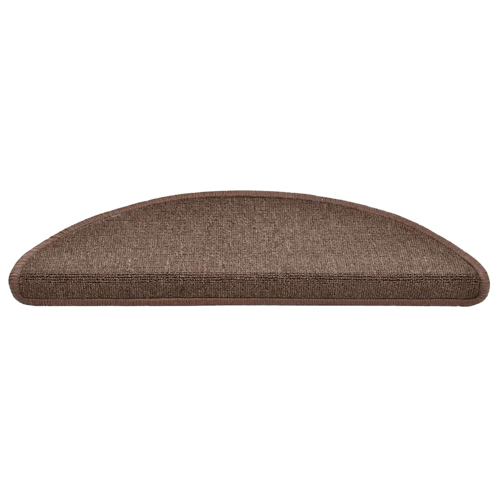 Stair Mats 30 pcs 56x17x3 cm Coffee Brown Half Round