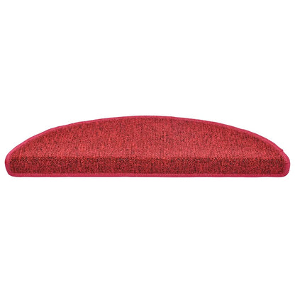 Stair Mats 30 pcs 56x17x3 cm Red Half Round