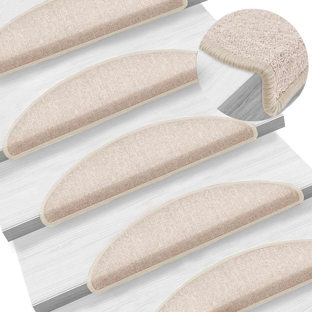 Stair Mats 30 pcs 56x17x3 cm Taupe Half Round