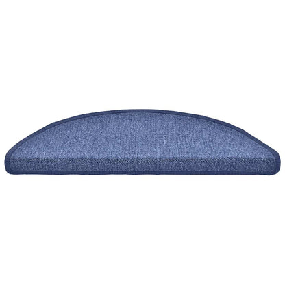 Stair Mats 30 pcs 56x17x3 cm Blue Half Round