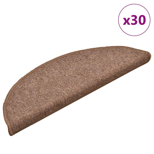 Self-adhesive Stair Mats 30 pcs 56 x 17 x 3 cm Brown