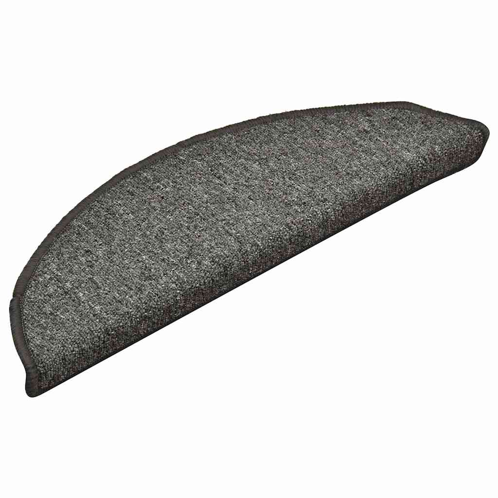 Stair Mats 30 pcs 56x17x3 cm Dark Grey Half Round