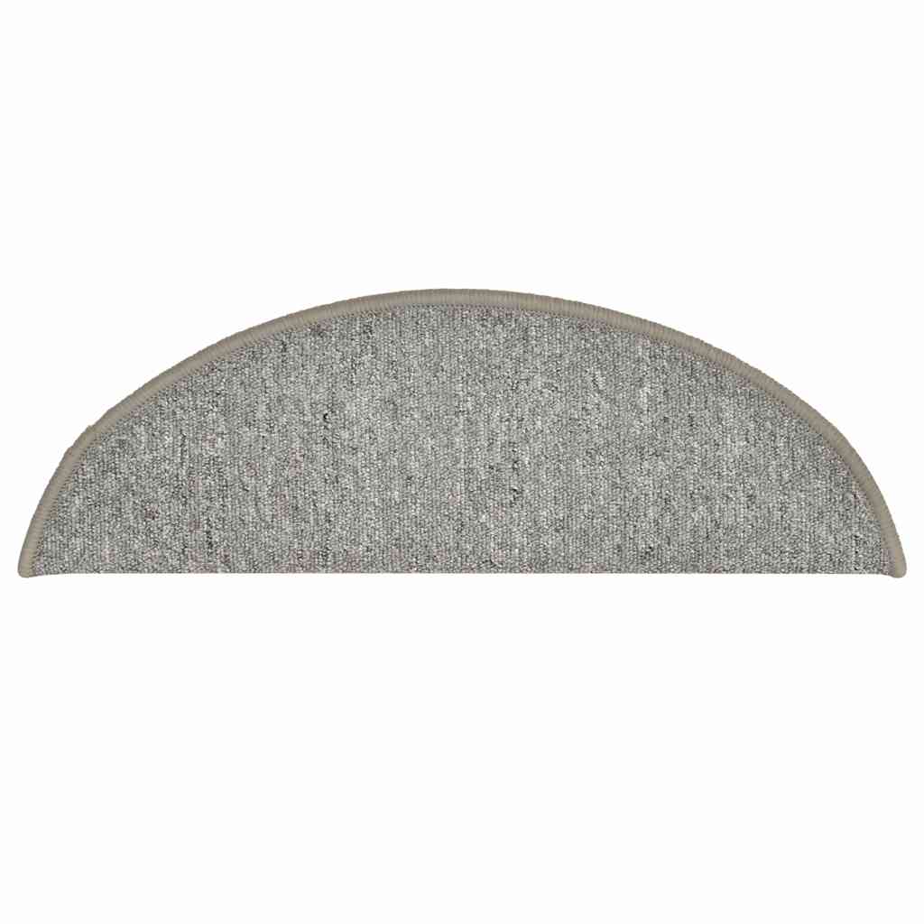Stair Mats 30 pcs 56x17x3 cm Light Grey Half Round