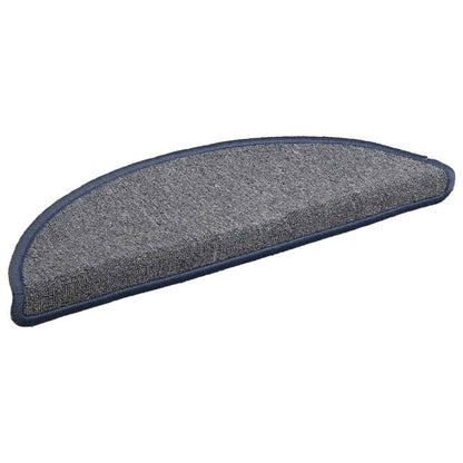 Stair Mats 30 pcs 56x17x3 cm Light Grey and Blue Half Round