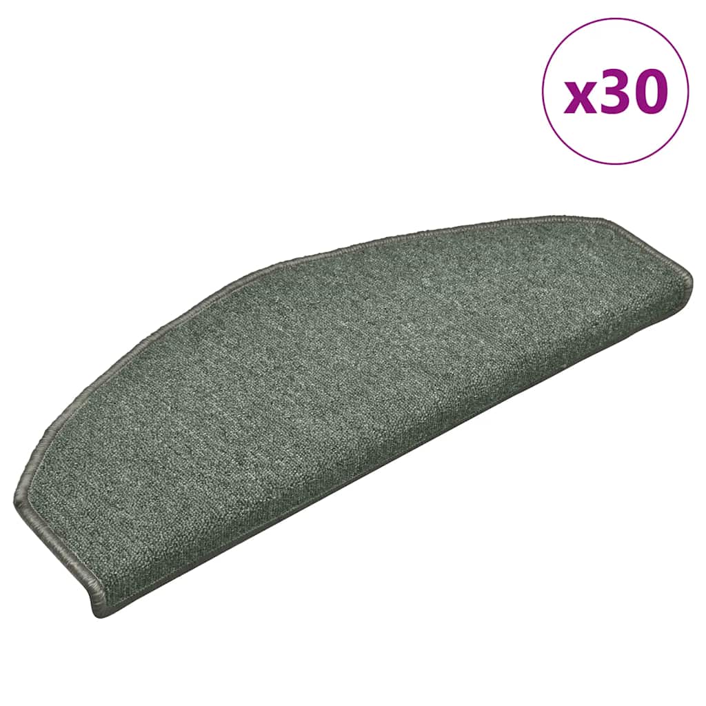 Stair Mats 30 pcs 65x24x4 cm Dark Green Half Round Large