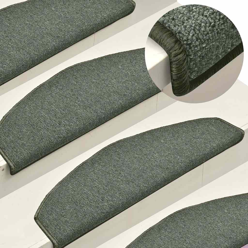 Stair Mats 30 pcs 65x24x4 cm Dark Green Half Round Large
