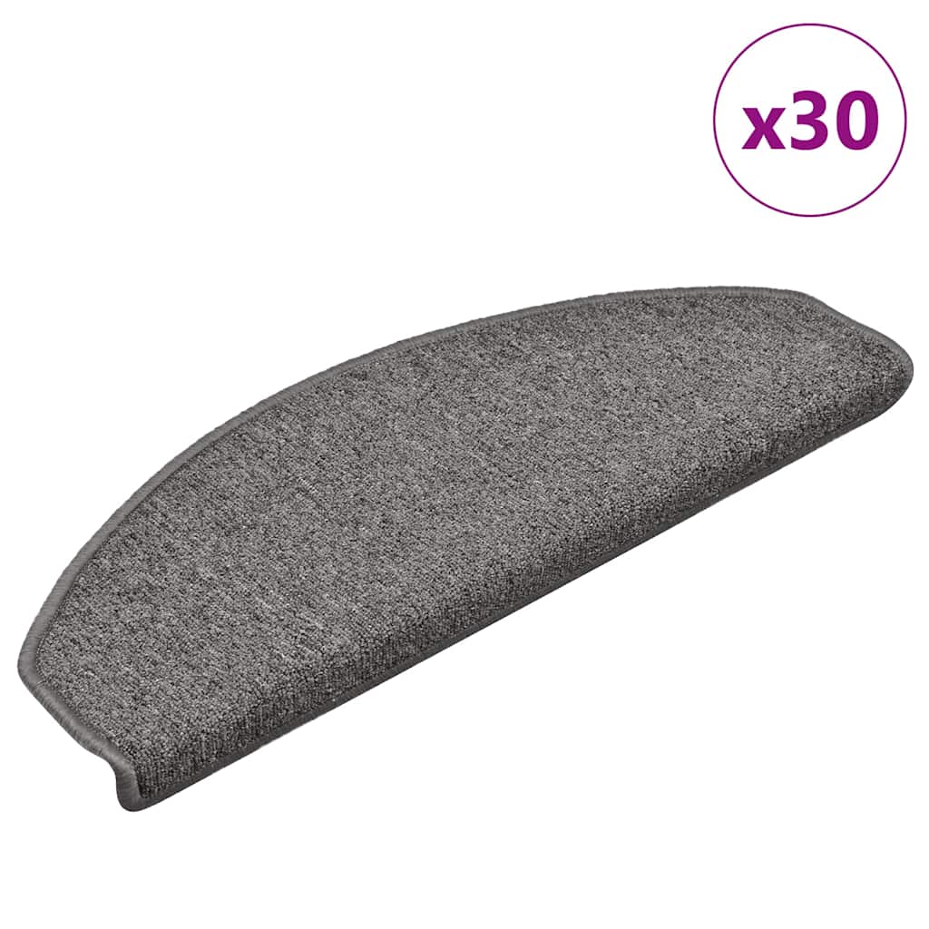 Stair Mats 30 pcs 65x24x4 cm Dark Grey Half Round Large
