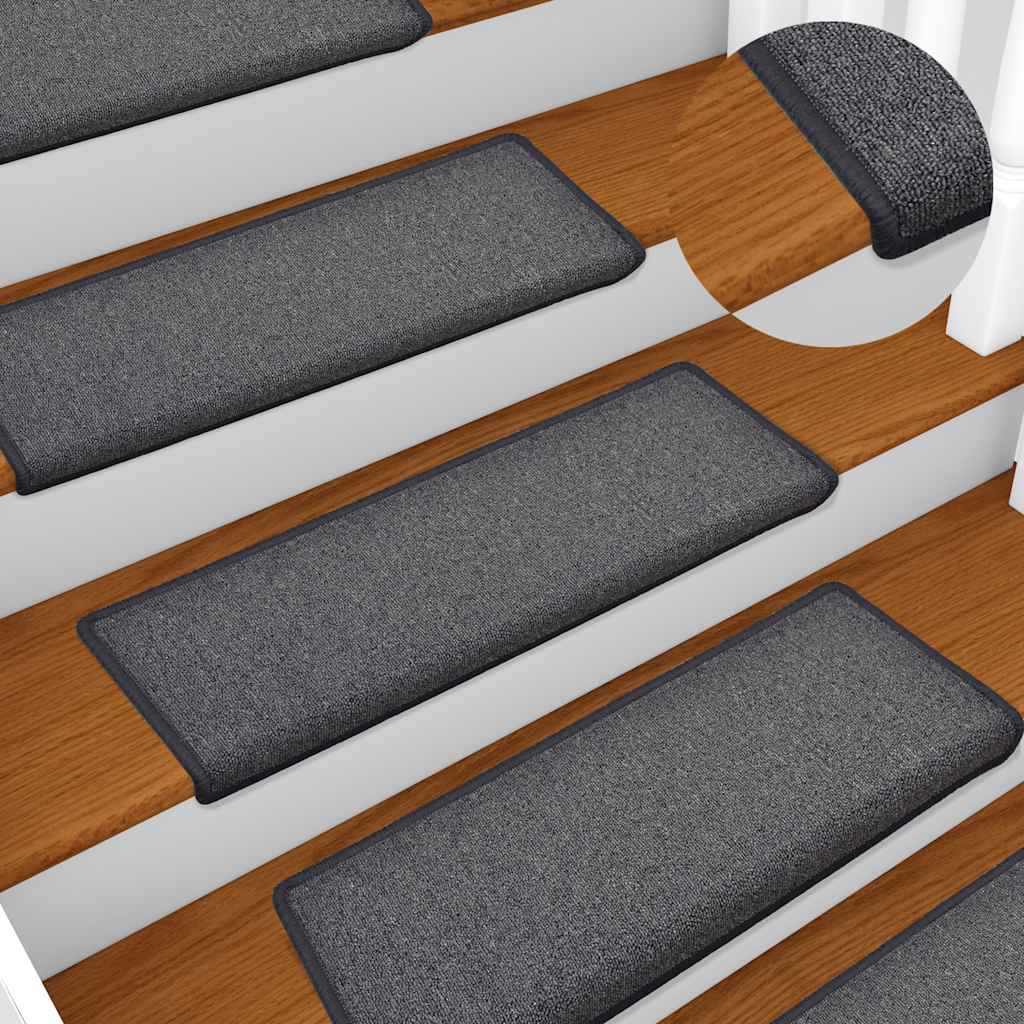Stair Mats 30 pcs 65x21x4 cm Dark Grey Rectangular Edge