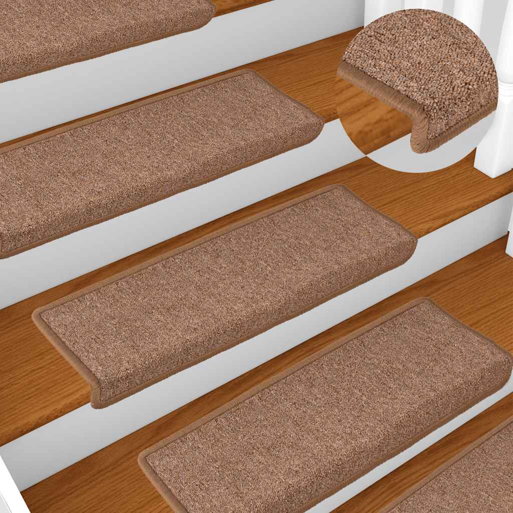 Stair Mats 30 pcs 65x21x4 cm Brown Rectangular Edge