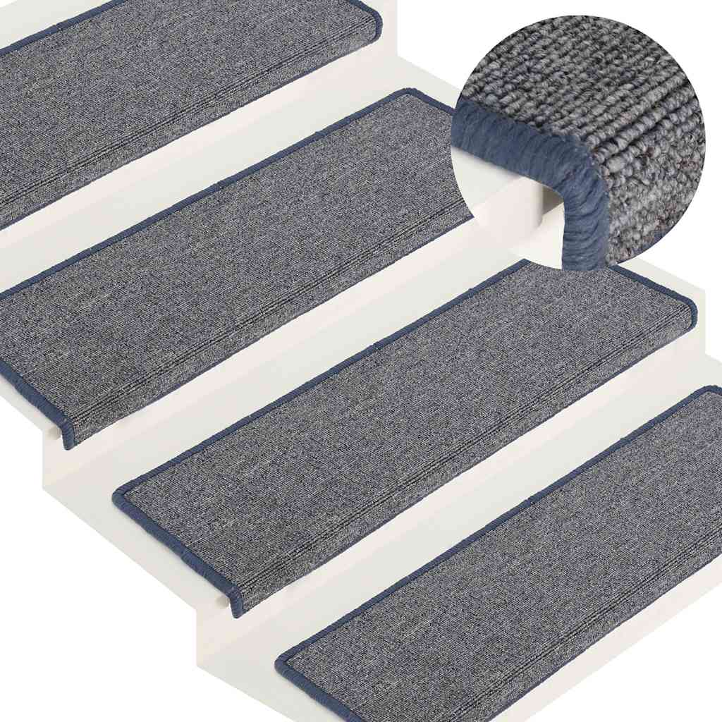 Stair Mats 30 pcs 65x21x4 cm Light Grey and Blue Rectangular Edge