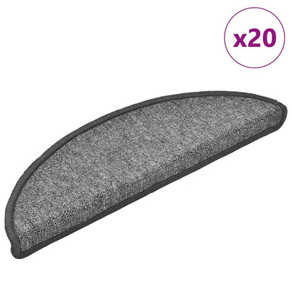 Stair Mats 20 pcs 56x17x3 cm Dark Grey Half Round