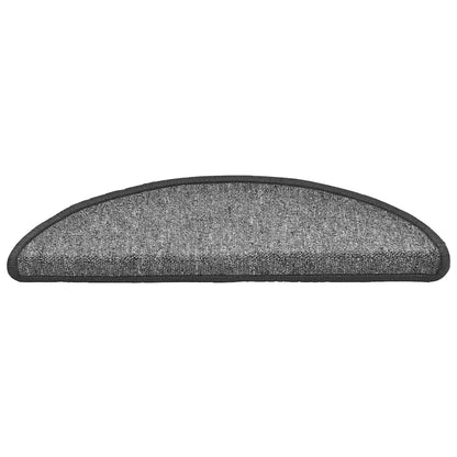 Stair Mats 20 pcs 56x17x3 cm Dark Grey Half Round