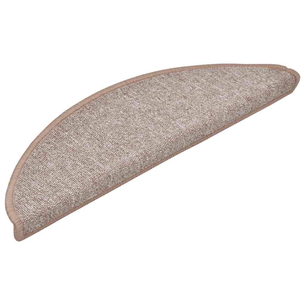 Stair Mats 20 pcs 56x17x3 cm Light Brown Half Round