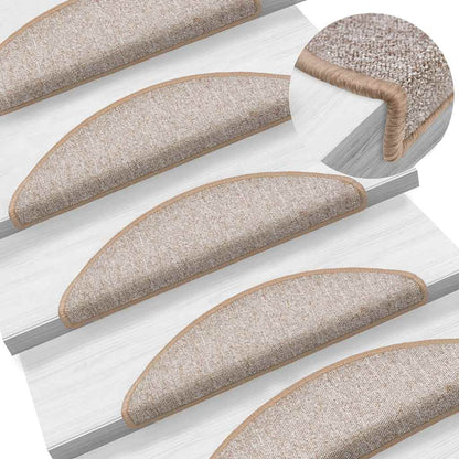 Stair Mats 20 pcs 56x17x3 cm Light Brown Half Round